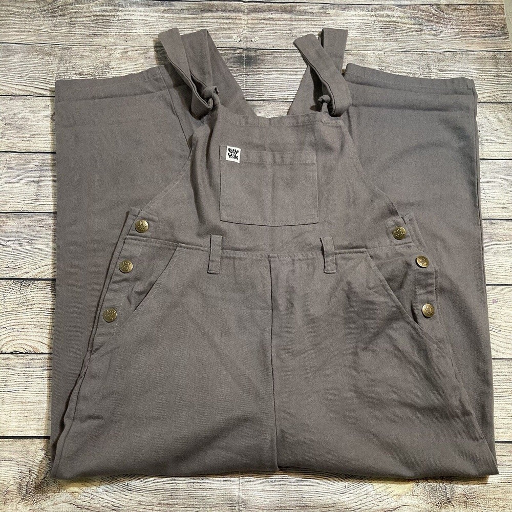 Lucy & Yak Dungarees Overalls Women’s US 8 Gray Denim Organic Cotton Bibs